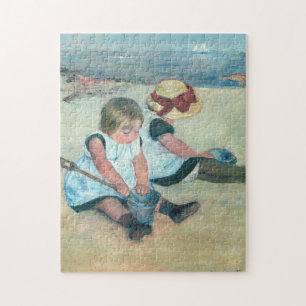 Mary Cassatt - Kinder spielen am Strand Puzzle
