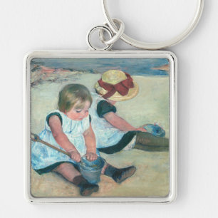 Mary Cassatt - Kinder spielen am Strand Schlüsselanhänger