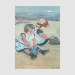 Mary Cassatt - Kinder spielen am Strand Seidenpapier