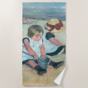 Mary Cassatt - Kinder spielen am Strand Strandtuch