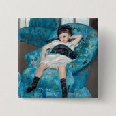 Mary Cassatt - Kleines Mädchen in einem blauen Ses Button (Vorderseite)