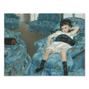 Mary Cassatt - Kleines Mädchen in einem blauen Ses Fotodruck