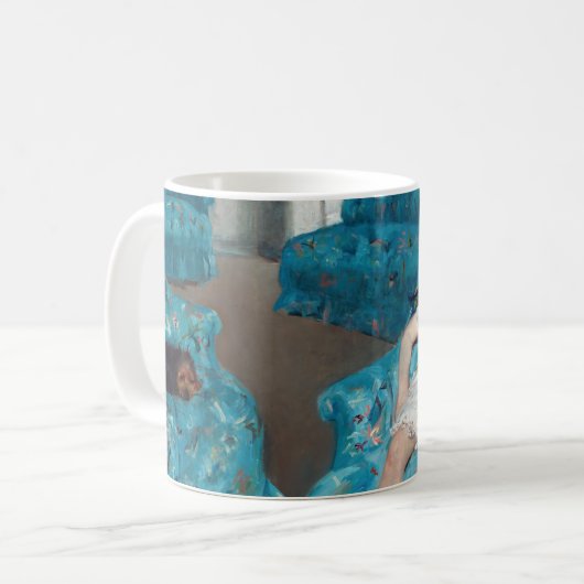 Mary Cassatt - Kleines Mädchen in einem blauen Ses Kaffeetasse (Vorderseite Links)