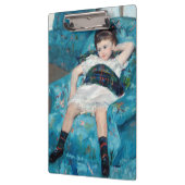 Mary Cassatt - Kleines Mädchen in einem blauen Ses Klemmbrett (Links)