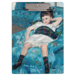 Mary Cassatt - Kleines Mädchen in einem blauen Ses Klemmbrett
