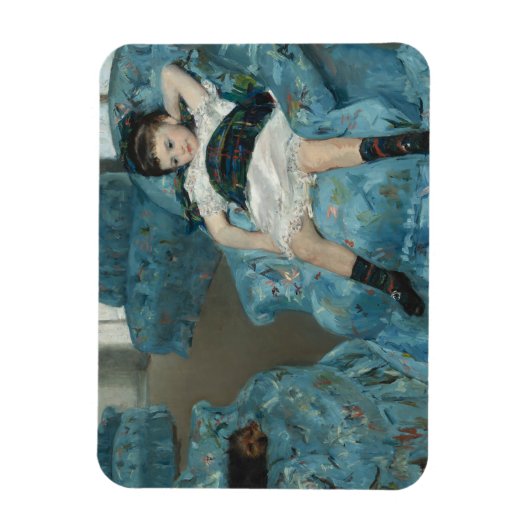 Mary Cassatt - Kleines Mädchen in einem blauen Ses Magnet (Vertikal)