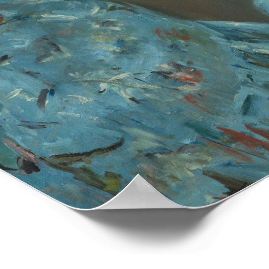 Mary Cassatt - Kleines Mädchen in einem blauen Ses Poster (Ecke)