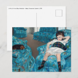 Mary Cassatt - Kleines Mädchen in einem blauen Ses Postkarte