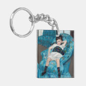 Mary Cassatt - Kleines Mädchen in einem blauen Ses Schlüsselanhänger (Vorderseite links)