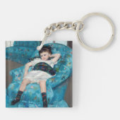 Mary Cassatt - Kleines Mädchen in einem blauen Ses Schlüsselanhänger (Rückseite)