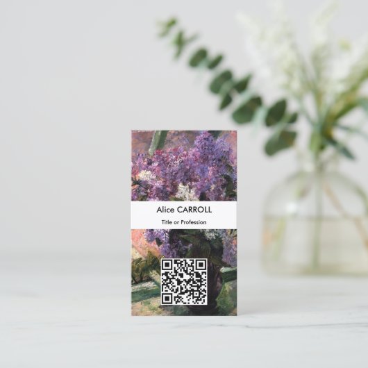 Mary Cassatt - Lilacs in a Window - QR Code Visitenkarte (Stehend Vorderseite)