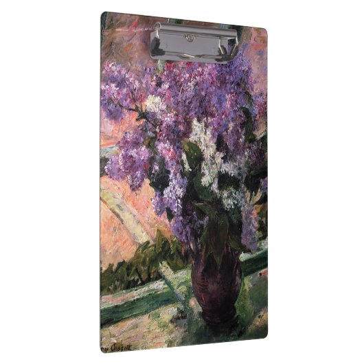 Mary Cassatt - Lilacs in einem Fenster Klemmbrett (Rechts)