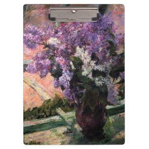 Mary Cassatt - Lilacs in einem Fenster Klemmbrett