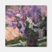 Mary Cassatt - Lilacs in einem Fenster Magnet (Vorne)