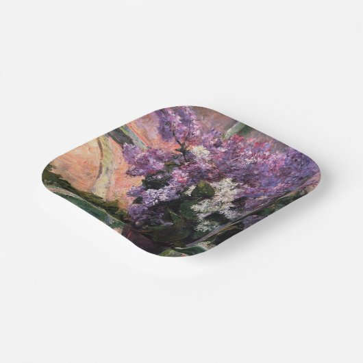 Mary Cassatt - Lilacs in einem Fenster Pappteller (Gewinkelt)