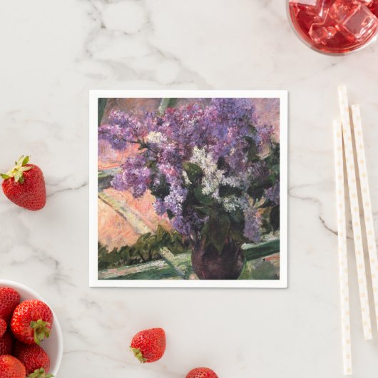 Mary Cassatt - Lilacs in einem Fenster Serviette (Beispiel)