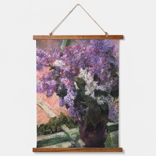 Mary Cassatt - Lilacs in einem Fenster Wandteppich Mit Holzrahmen (Vorderseite)