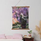 Mary Cassatt - Lilacs in einem Fenster Wandteppich Mit Holzrahmen (Schlafzimmer)