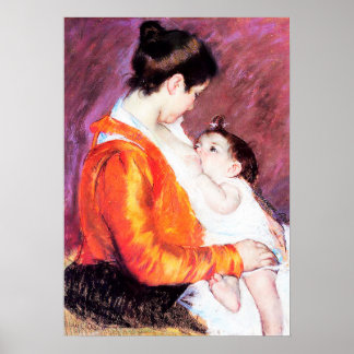Mary Cassatt - Louise nährt ihr Kind Poster