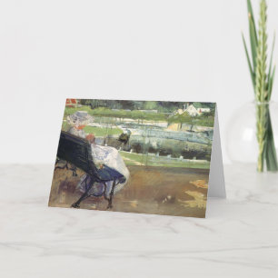 Mary Cassatt- Lydia, der auf einem Portal, häkelnd Karte