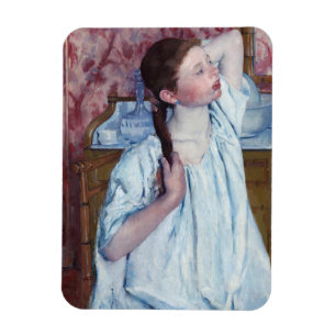 Mary Cassatt - Mädchen beim Frisieren Magnet