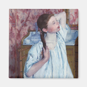 Mary Cassatt - Mädchen beim Frisieren Magnet