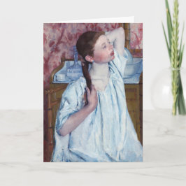 Mary Cassatt - Mädchen, die ihre Haare anordnen Karte