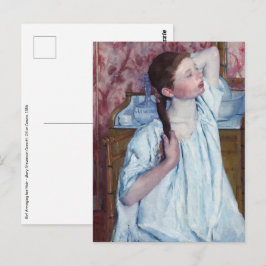 Mary Cassatt - Mädchen, die ihre Haare anordnen Postkarte