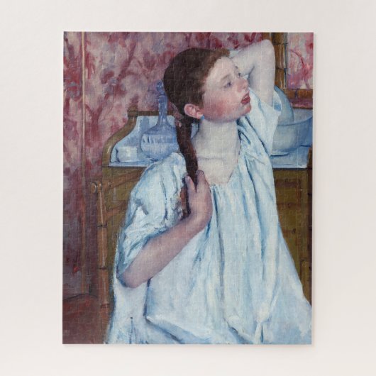 Mary Cassatt - Mädchen, die ihre Haare anordnen Puzzle (Vertikal)