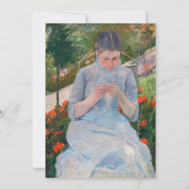 Mary Cassatt - Mädchen nähen im Garten Einladung