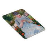 Mary Cassatt - Mädchen nähen im Garten Magnet (Rechte Seite)