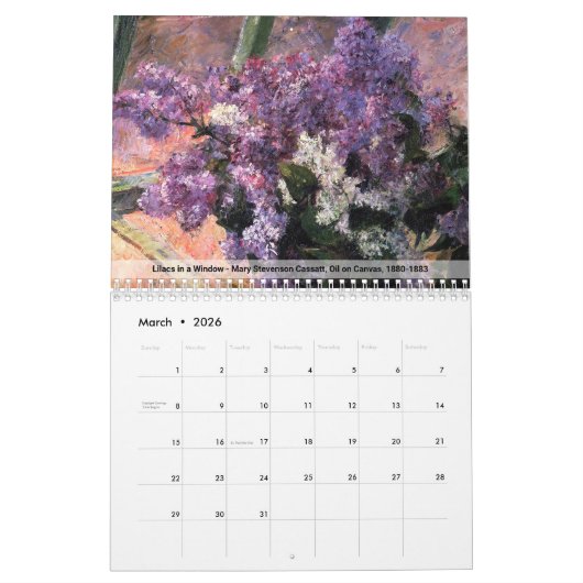 Mary Cassatt Masterpiece Selection Kalender (Mär 2026)