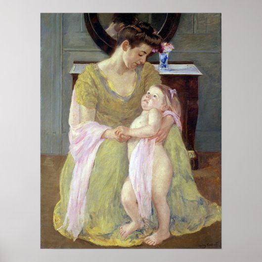 Mary Cassatt Mutter und Kind mit Rose Scarf Poster (Vorne)