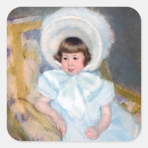 Mary Cassatt - Porträt Louise-Aurore Villeboeuf Quadratischer Aufkleber