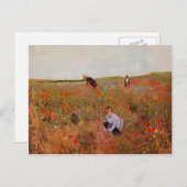 Mary Cassatt: Rote Poppione Postkarte (Vorne/Hinten)