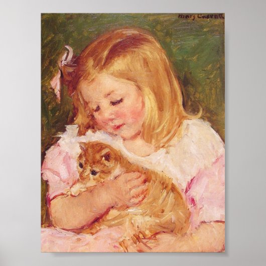 Mary Cassatt - Sara Holding a Cat Art Print Poster (Vorne)
