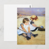 Mary Cassatt Spielen auf der Beach Postkarte (Vorne/Hinten)