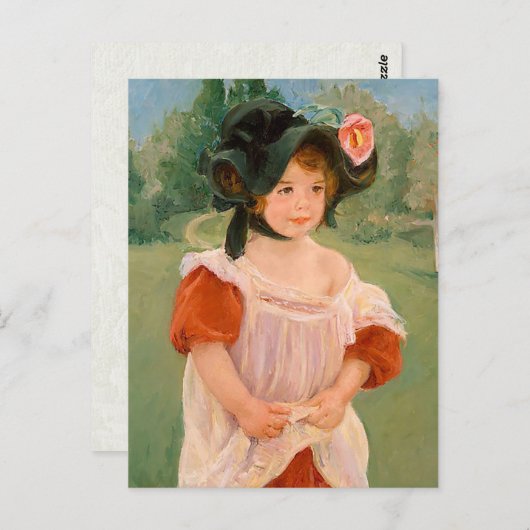 Mary Cassatt "Spring: Margot Standing in a Garden" Postkarte (Vorne/Hinten)