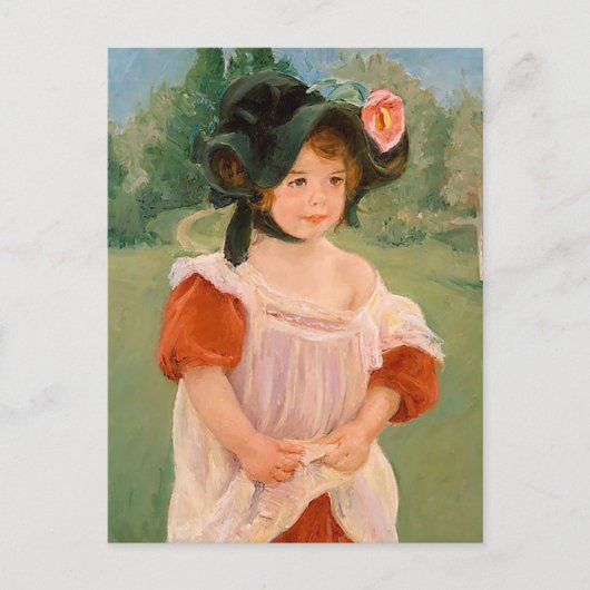 Mary Cassatt "Spring: Margot Standing in a Garden" Postkarte (Vorderseite)
