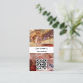 Mary Cassatt - Women Pearl Necklace Loge - QR Code Visitenkarte (Stehend Vorderseite)