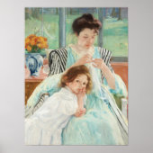 Mary Cassatt Young Mother Nähkunst Poster (Vorne)