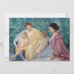 Mary Cassatt - Zwei Mütter mit Kindern in einem Bo Einladung