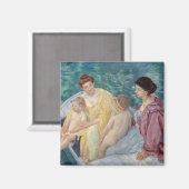 Mary Cassatt - Zwei Mütter und Kinder in einem Boo Magnet (Vorderseite/Rückseite)
