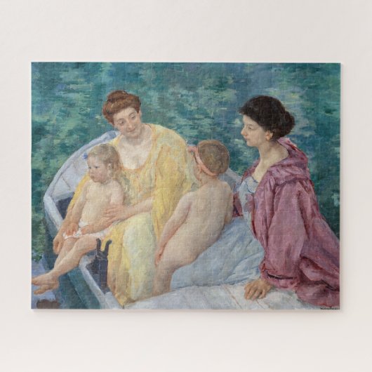 Mary Cassatt - Zwei Mütter und Kinder in einem Boo Puzzle (Horizontal)