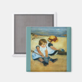 Mary Cassatts Children on the Beach (1884) Magnet (Vorderseite/Rückseite)