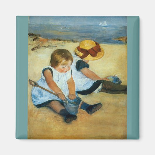 Mary Cassatts Children on the Beach (1884) Magnet (Vorne)