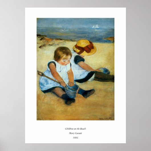Mary Cassatts Children on the Beach (1884) Poster (Vorne)