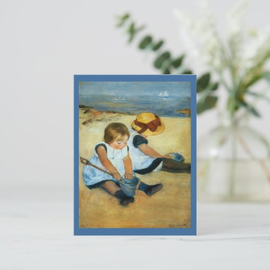 Mary Cassatts Children on the Beach (1884) Postkarte (Stehend Vorderseite)