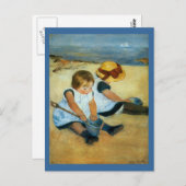 Mary Cassatts Children on the Beach (1884) Postkarte (Vorne/Hinten)