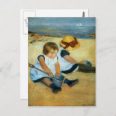Mary Cassatts Children on the Beach (1884) Postkarte (Vorne/Hinten)